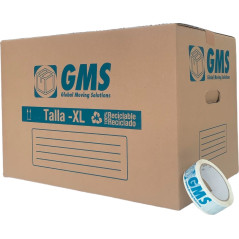 Pack 10 Moving Boxes 55x35x35cm with GMS Tape - Size XL | 67L