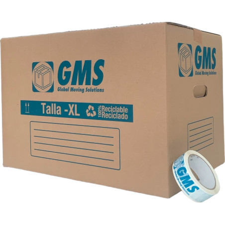 Pack 20 Cajas Mudanzas 55x35x35cm con Precinto GMS - Talla XL | 67L