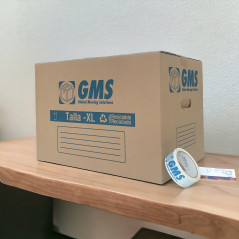 Pack 10 Moving Boxes 55x35x35cm with GMS Tape - Size XL | 67L