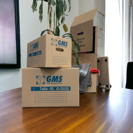 20 Cajas De Cartón Para Mudanzas De 43x30x25cm - Con MiniBurbuja 0,6x6 metro - Talla M - 32 Litro