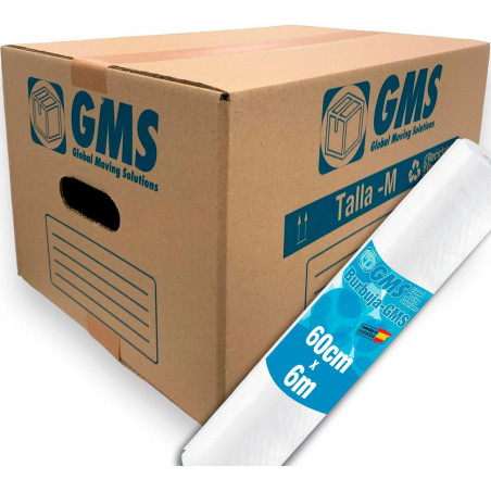 Pack de 20 Cajas De Cartón Para Mudanzas 43x30x25cm con MiniBurbuja