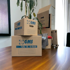 10 Cajas De Cartón Para Mudanzas De 43x30x25cm - Con MiniBurbuja 0,6x6 metro - Talla M - 32 Litro