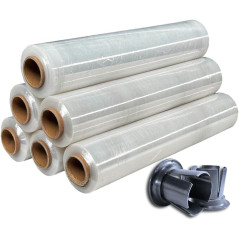 Pack 6 rollos film estirable transparente + 2 aplicadores | GMS Global