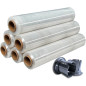 6 Rolls transparent stretch film + applicators
