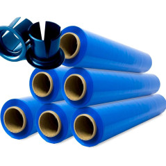 6 Pack rollos film estirable azul + 2 aplicadores | GMS Global