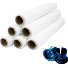 6 Rollos film estirable blanco + aplicadores | GMS Global
