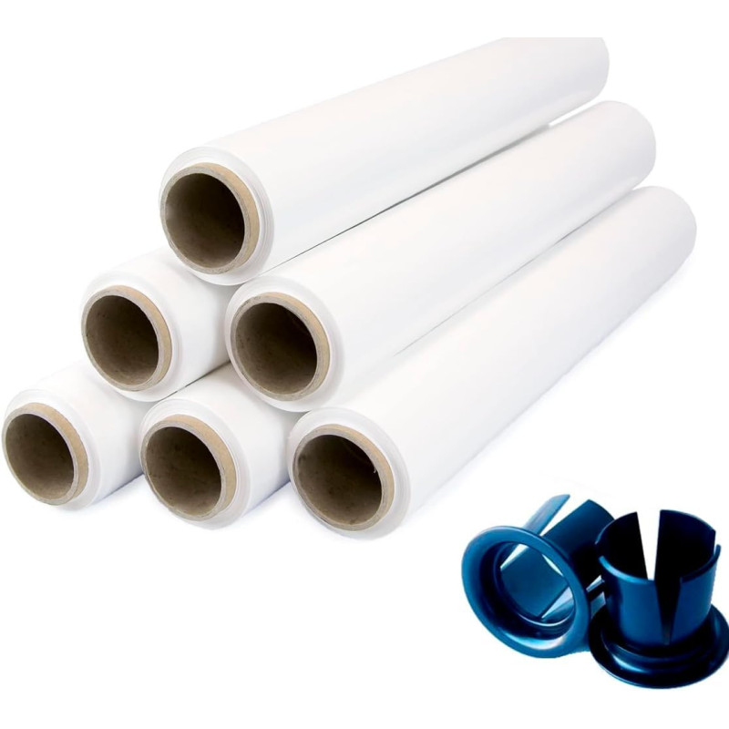 6 Rollos film estirable blanco + aplicadores 6 Rollos film estirable blanco + aplicadores