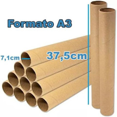 10 cardboard tubes 7.1cm diameter with 2 caps