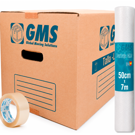 Pack 20 Cajas Mudanzas 50x30x30cm con MiniBurbuja - Talla L | 45L