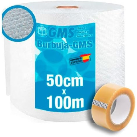 Rollo Plástico Burbuja 50cm x 100m para Embalaje + Precinto