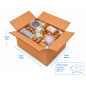 20 Cajas de Cartón 25x15x10cm Ultra Reforzado, Para Almacenaje, Con Solapa, Tipo Americana